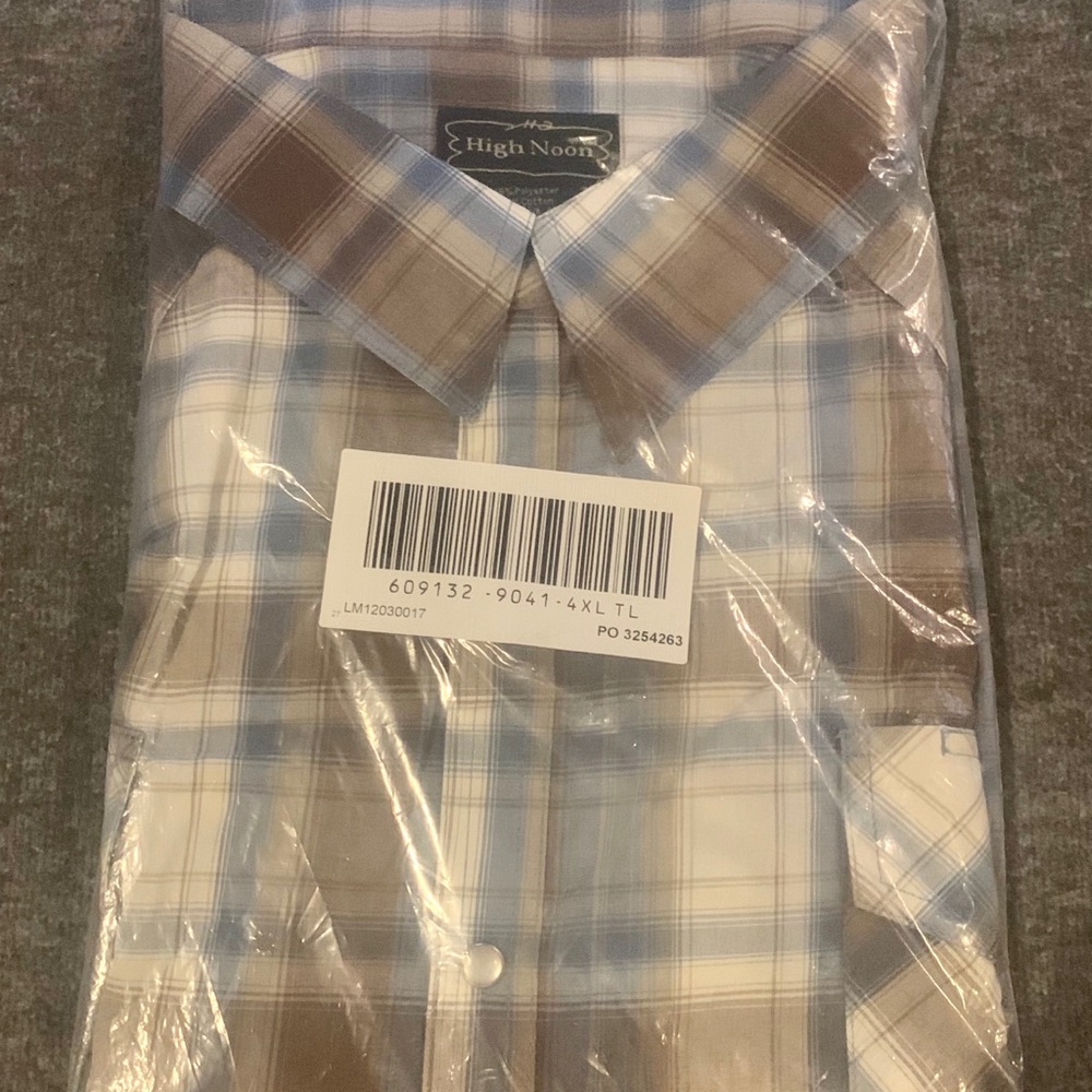 High Noon Plaid Big and Tall Short Sleeve Shirt